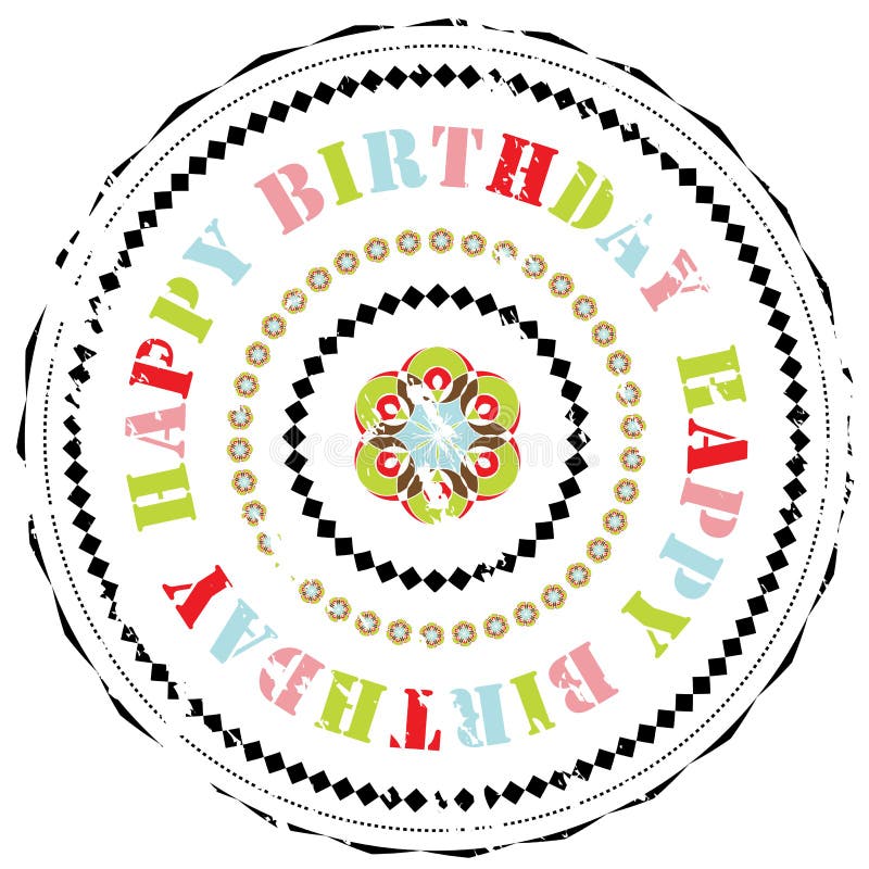 Happy birthday rubber stamp Royalty Free Vector Image