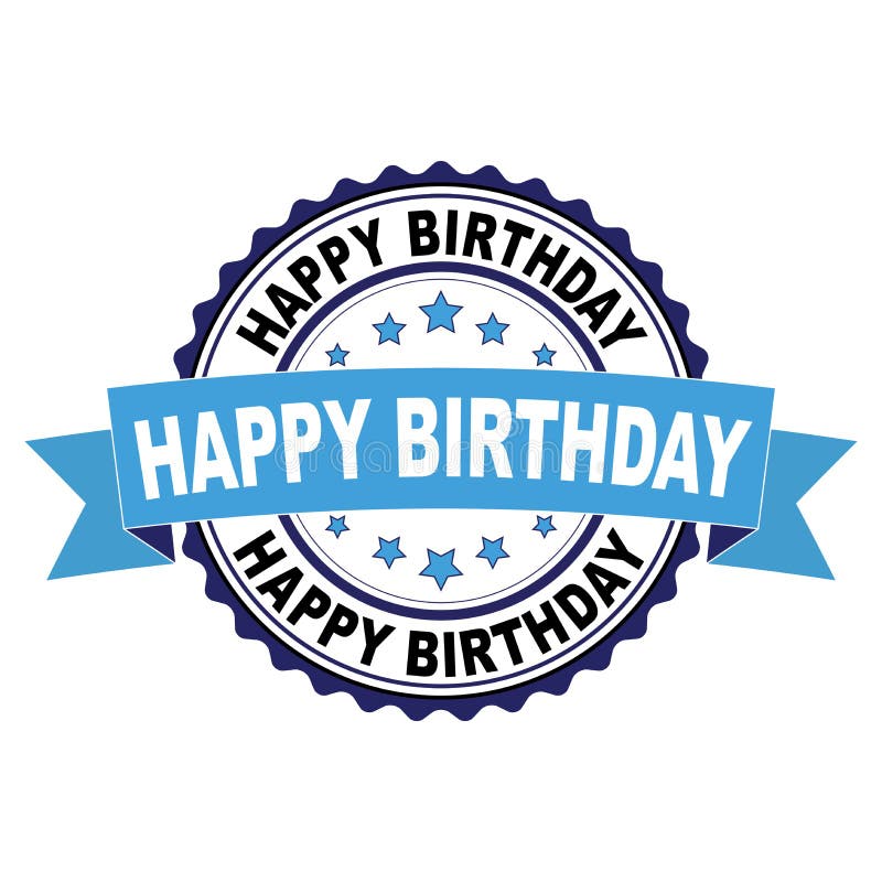 Happy birthday rubber stamp Royalty Free Vector Image