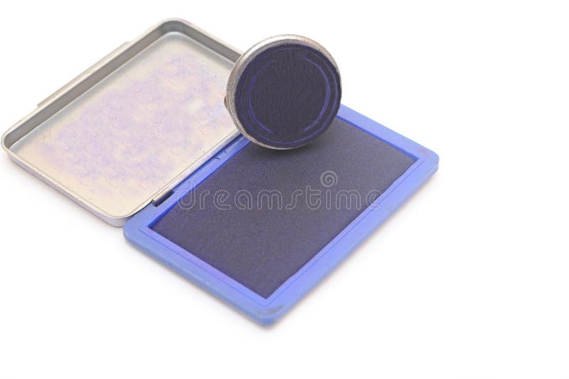 Rubber Stamp with Stamp Pad Stock Image Image of open, metallic 24114965