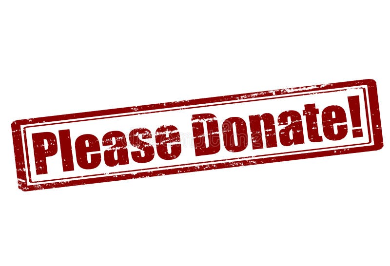 Please Donate rubber stamp stock illustration. Illustration of