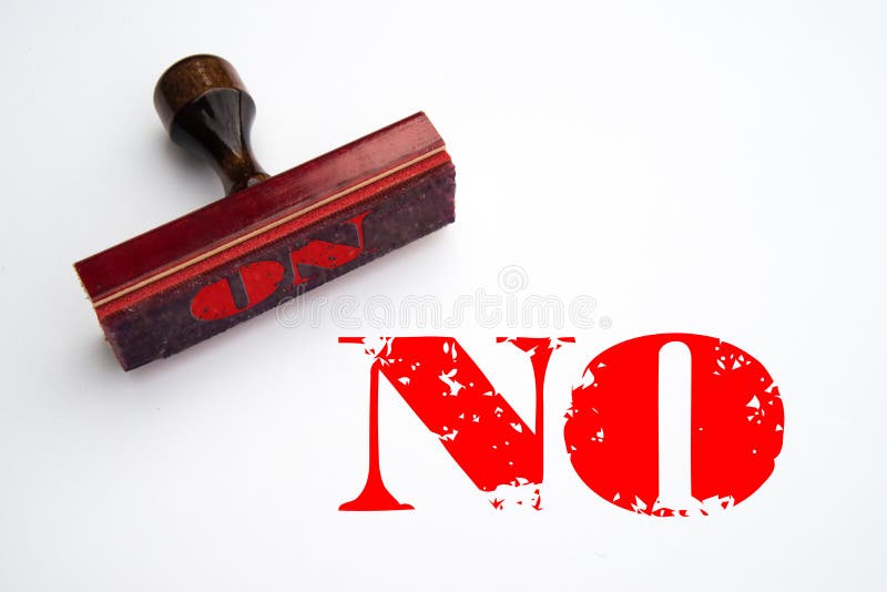 Rubber Stamp with the Word NO Stock Illustration Illustration of