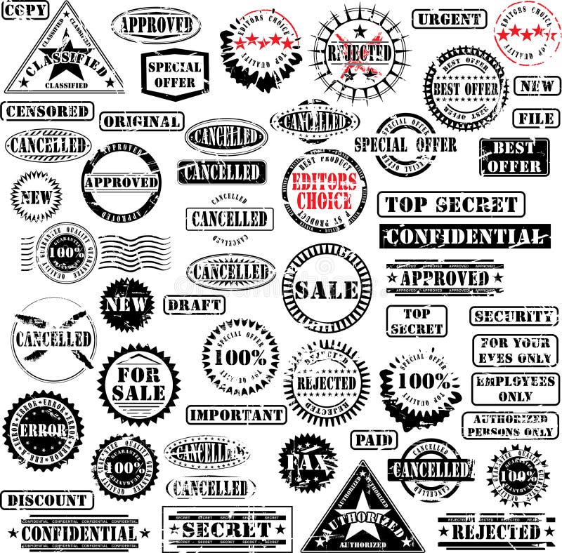 Download Rubber stamps collection stock vector. Illustration of rejected - 7391077