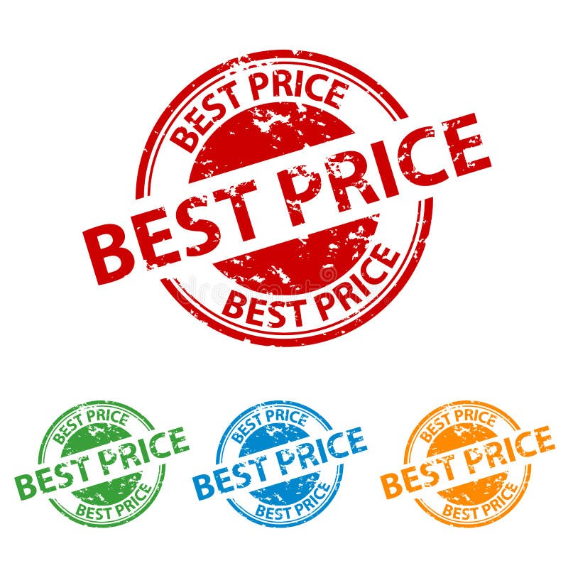 Rubberzegelverbinding - Beste Prijs - Kleurrijke Vectorreeks stock illustratie