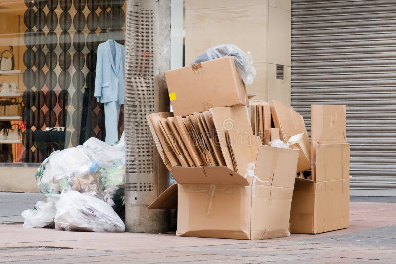 Rubbish and waste increasing, uncollected due to workers strike royalty free stock photos