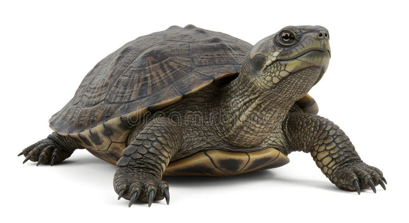 Rubrik Majestic Brown Tortoise Crawling Detailed 3D Render of Reptile Isoled on White Backg. Beskrivning En högupplöst 3D-rendering av en brunt krypande krypning som visar intrikat skal och detaljerad anatomi. Perfekt för utbildningsmaterial eller vildfångade projekt. Isolerad på vitt för lätt användning.