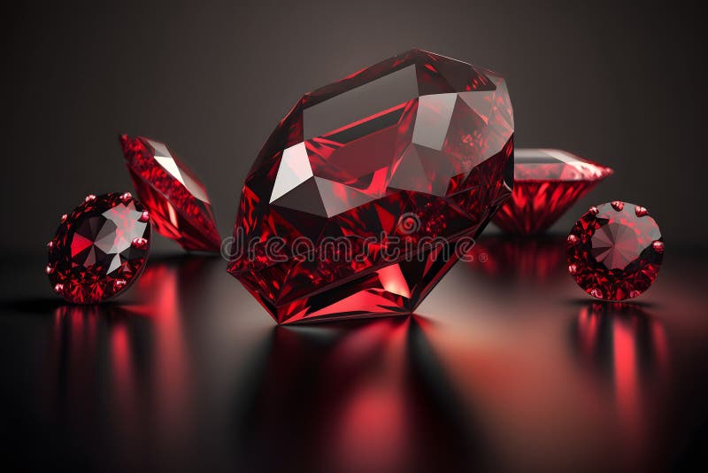 Ruby Red on a Dark Background. Neural Network AI Generated Stock