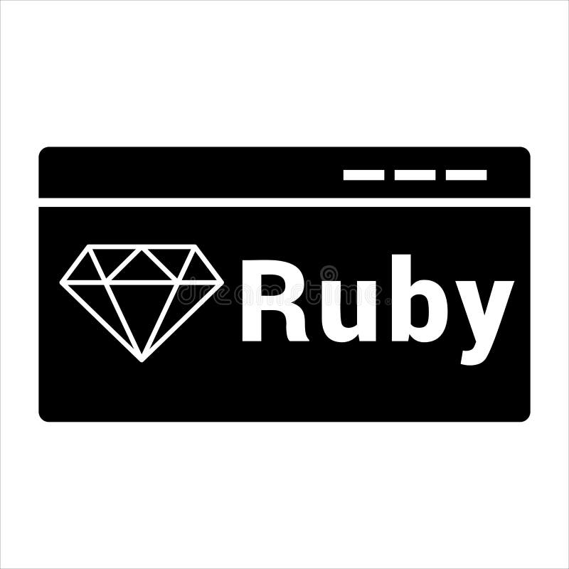 εικονίδιο κώδικα ruby απομονωμένο σε επίπεδο λευκού φόντου ελεύθερη απεικόνιση δικαιώματος
