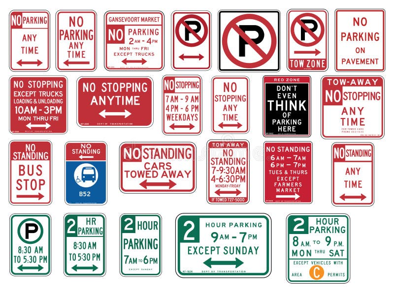 Ruch drogowy Podpisuje wewnątrz Stany Zjednoczone - Żadny parking