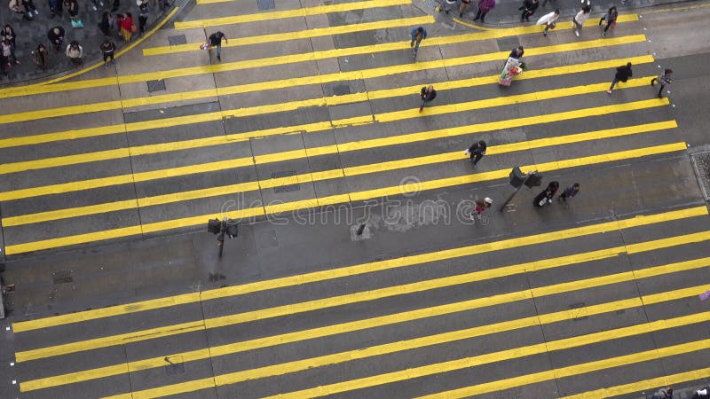 Ruchome przejście dla pieszych z czasem ruchu lapse hong kong