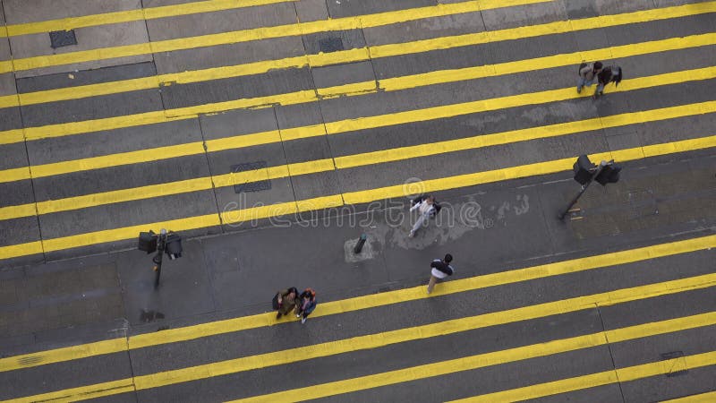 Ruchome przejście dla pieszych z czasem ruchu lapse hong kong