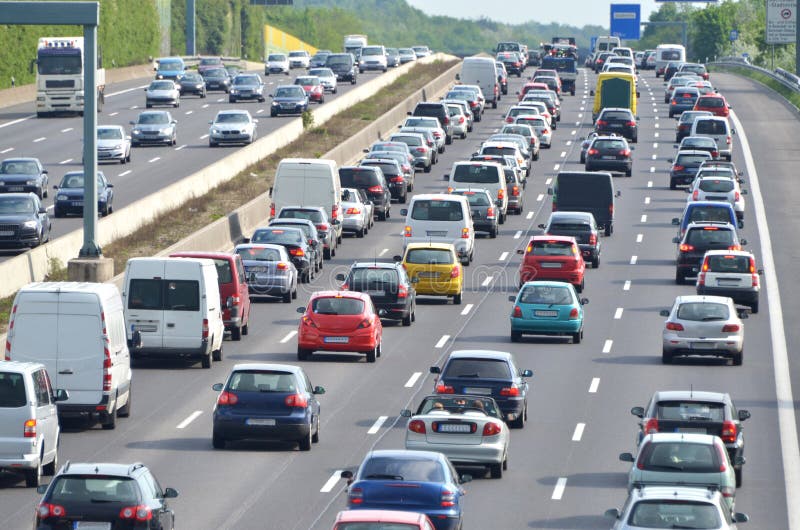 Ruchu drogowego dżem na niemieckiej autostradzie