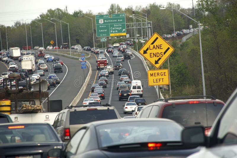 Traffic gridlock on the Washington DC`s Capital Beltway. Traffic gridlock on the Washington DC`s Capital Beltway