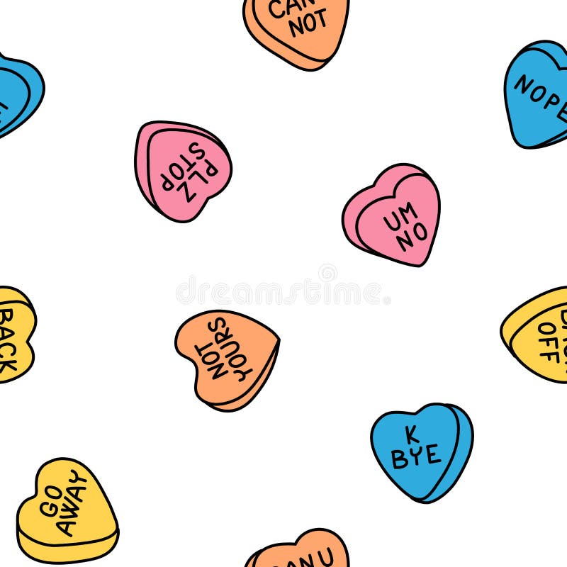Candy Heart Outline Conversation Stock Illustrations 16 Candy Heart