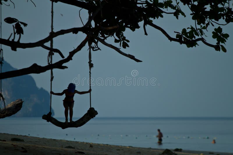 Rudimentary swing at the beach in thailand