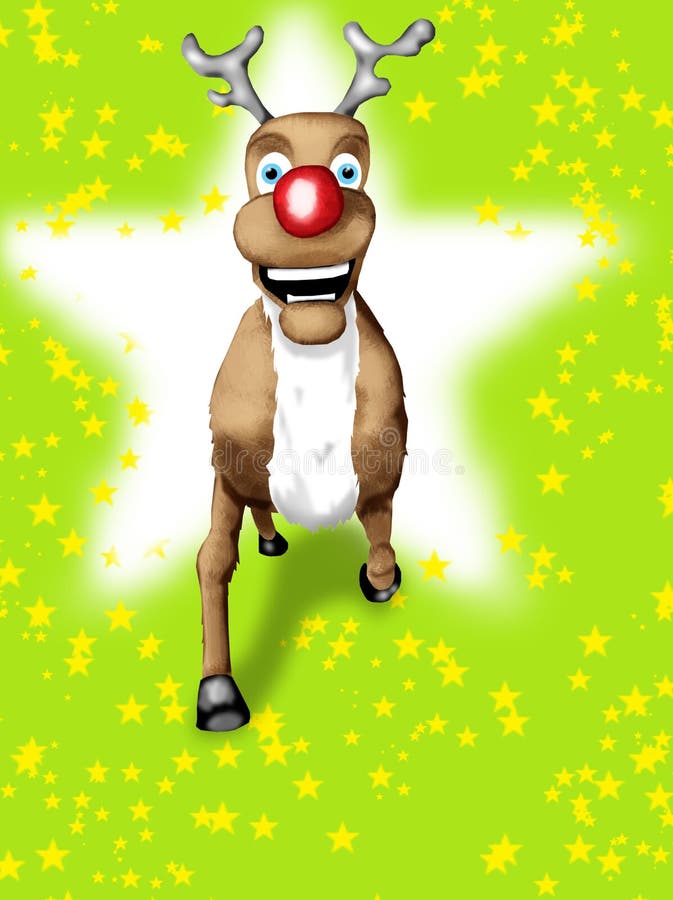 Rudolf a rena cheirada vermelha ilustração stock Rudolf a rena cheirada vermelha ilustração stock