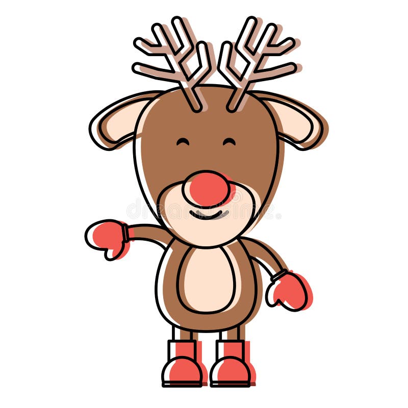 Rudolph Deer Holding Blank Paper for Your Text Stock Vector ...