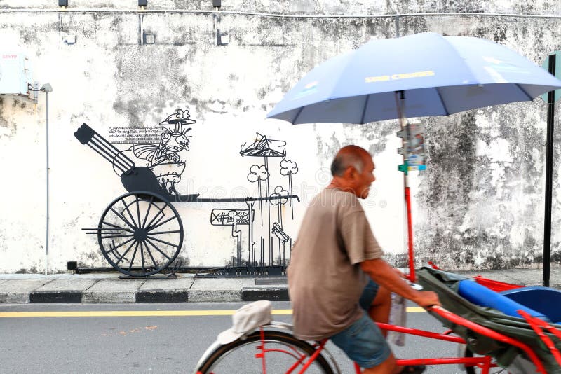 Rue Art Mural à Georgetown, Penang, Malaisie photo stock Rue Art Mural à Georgetown, Penang, Malaisie photo stock