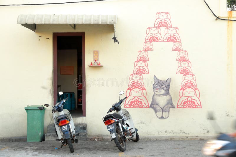 Rue Art Mural à Georgetown, Penang, Malaisie photographie stock Rue Art Mural à Georgetown, Penang, Malaisie photographie stock