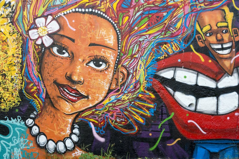 Rue brésilienne Art Graffiti de femme