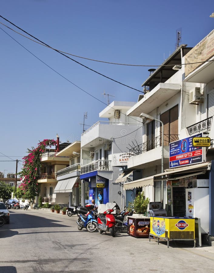 Rue Dans Afandou Rhodes La Grèce Photographie éditorial Image du home