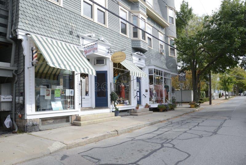 Rue de l'eau dans Stonington le Connecticut images stock Rue de l'eau dans Stonington le Connecticut images stock
