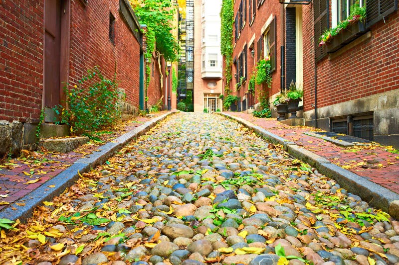 Rue historique de gland à Boston image stock Rue historique de gland à Boston image stock