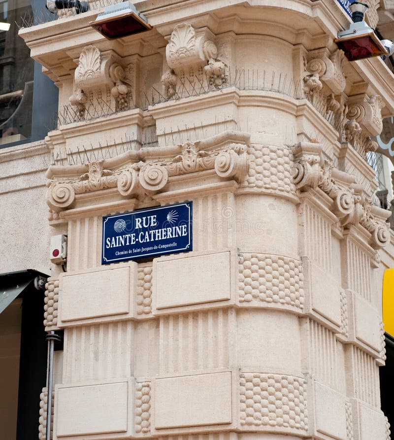 Rue Sainte Catherine Plaque De Rue Bordeaux France Une Partie De