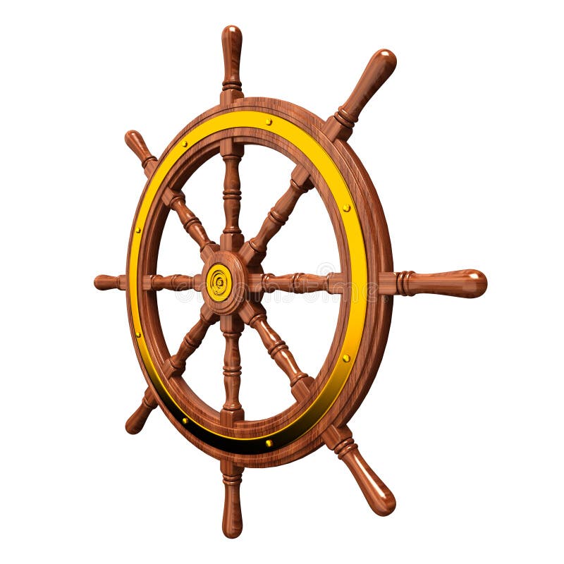 Ships wheel on a white background. Ships wheel on a white background