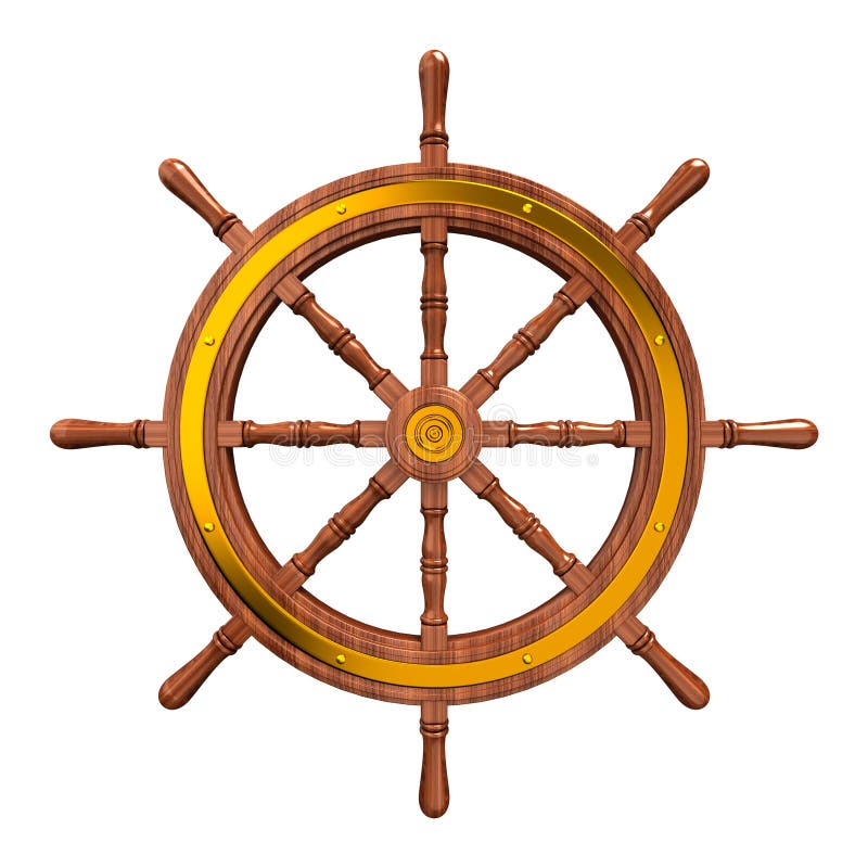 Ships wheel on a white background. Ships wheel on a white background