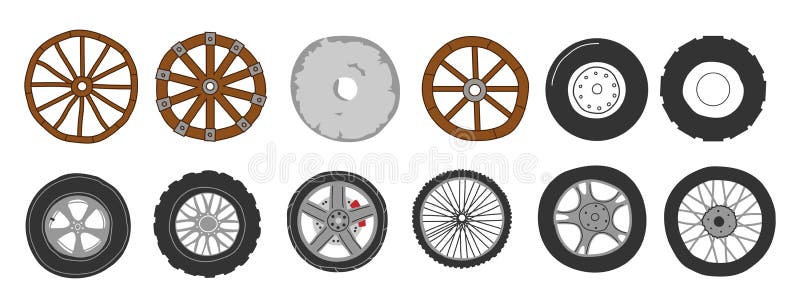 Llantas de carretera de ruedas de bicicleta de ilustración vectorial