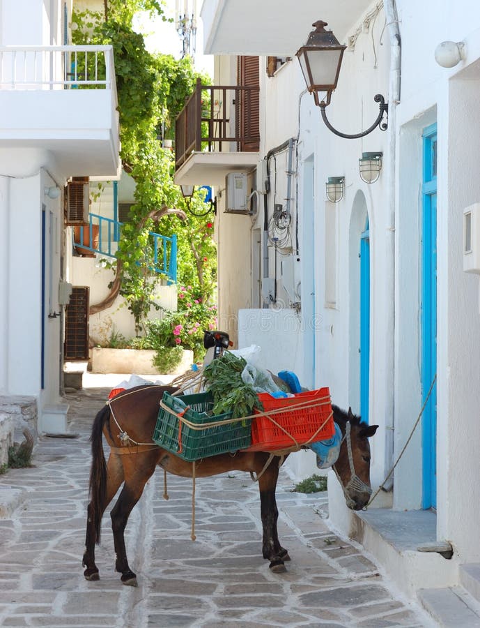 Rues d'île de Paros image libre de droits