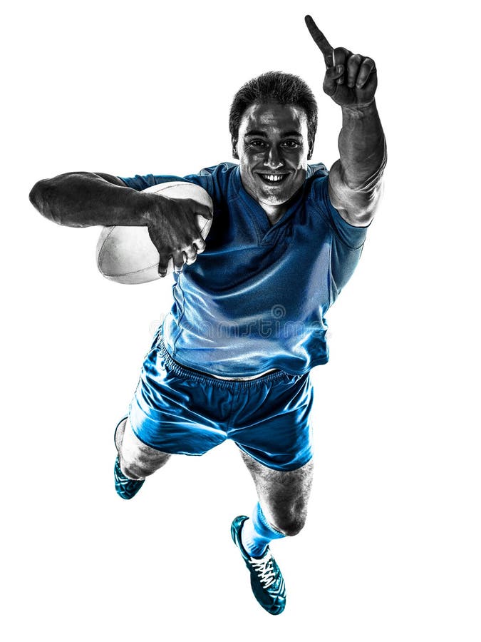 Rugby mężczyzna gracza sylwetka odizolowywająca zdjęcia royalty free Rugby mężczyzna gracza sylwetka odizolowywająca zdjęcia royalty free