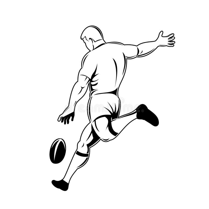 rugby player clipart black and white cross