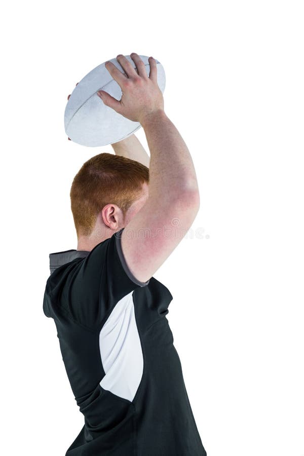 Rugby Player about To Throw a Rugby Ball Stock Image Image of shot