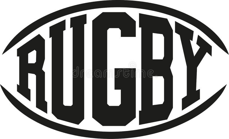 Rugby Word in Shape of a Rugby Ball Stock Vector - Illustration of league,  logo: 106168457
