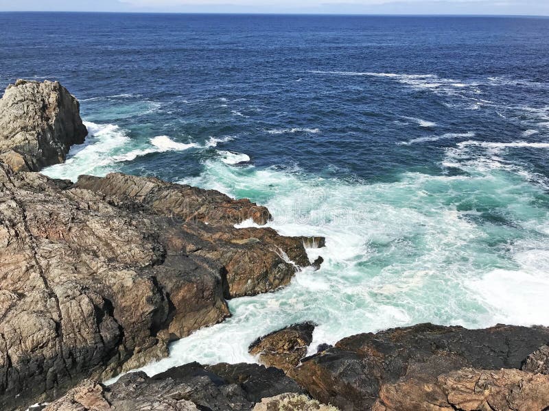 Rocks Irish Sea Atlantic Ocean on Coastline Giants Causeway Co. Antrim Northern Ireland Stock