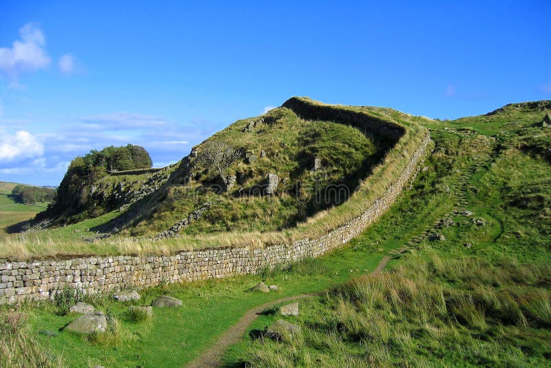 Hadrians Wall, Northumberland National Park, Rugged Section, Northern England, Great Britain