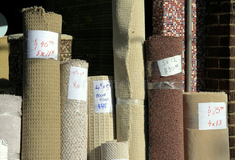 Rugs on Sale stock photo. Image of woven, rolled, market - 28046166