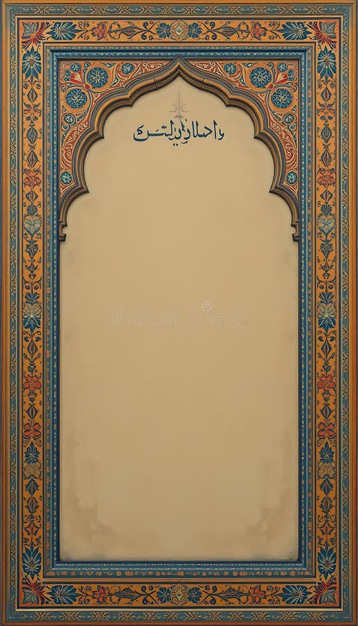 Rugăminte ornate cu design floral și detalii text arabă vector illustration