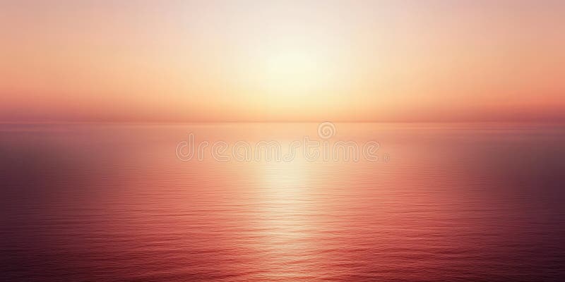 Ruhe pinkfarbener Sonnenuntergang über ruhigem Meerwasser friedliche Seeküste stock abbildung