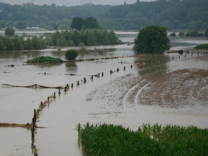 Ruhr near Hattingen and Bochum in Germany during the July floods in 2021, the river overflowed its banks
