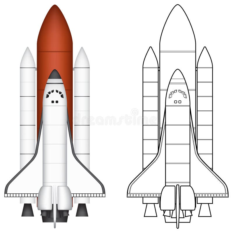 Layered vector illustration of Space Shuttle with white background. Layered vector illustration of Space Shuttle with white background.