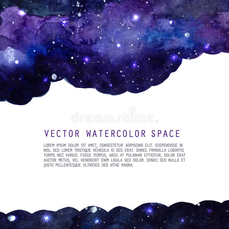 Watercolor background with stars. Vector layout with copyspace. Watercolor background with stars. Vector layout with copyspace.
