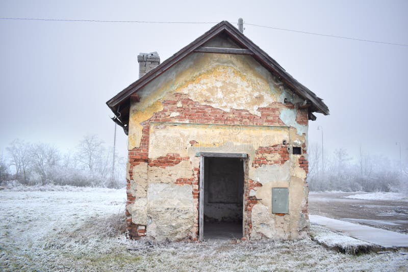 Ruin of an old brick house