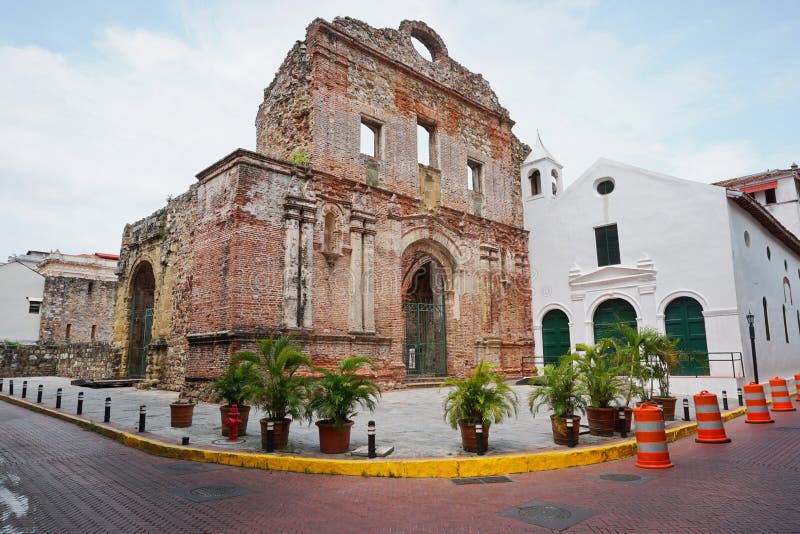 Ruin of the Santo Domingo convent in Panama City stock photo Ruin of the Santo Domingo convent in Panama City stock photo