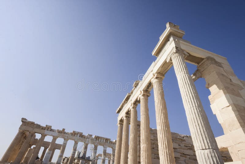 Ancient ruins of the Acropolis in Athens Greece. Ancient ruins of the Acropolis in Athens Greece