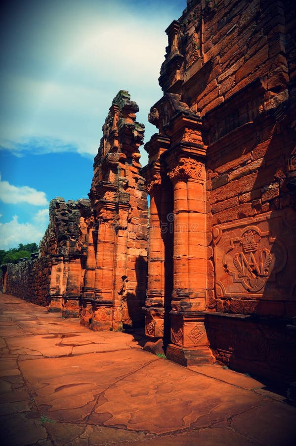 Ruinas De San Ignacio, Misiones, La Argentina Imagen de archivo