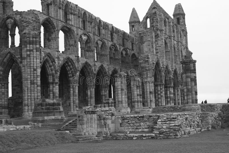 Ruinas de Whitby Abbey del cierre para arriba fotografía de archivo Ruinas de Whitby Abbey del cierre para arriba fotografía de archivo