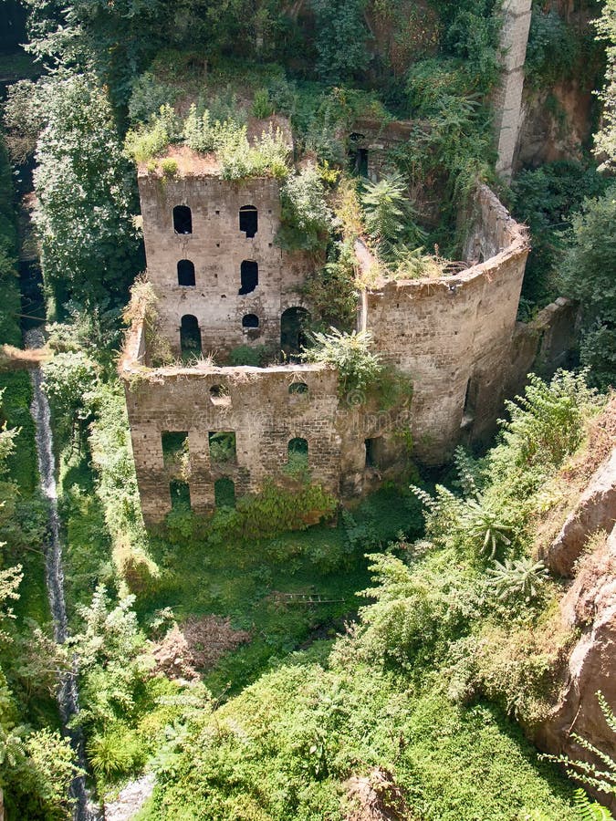 A ruined building in Sorrento from above stock image A ruined building in Sorrento from above stock image