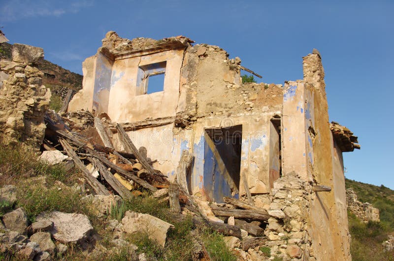 Ruined house stock photography